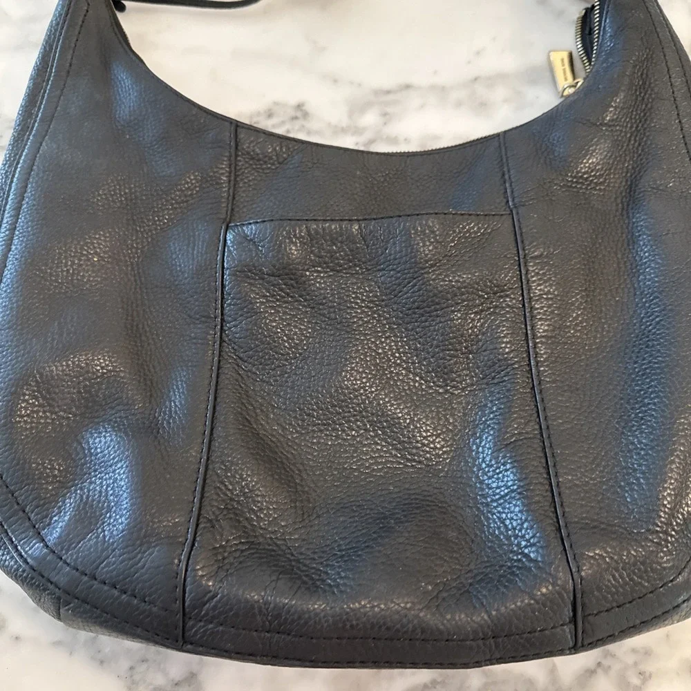 Michael Kors Black Pebbled Leather Lydia‎ Hobo Bag Soft Supple Leather Classic